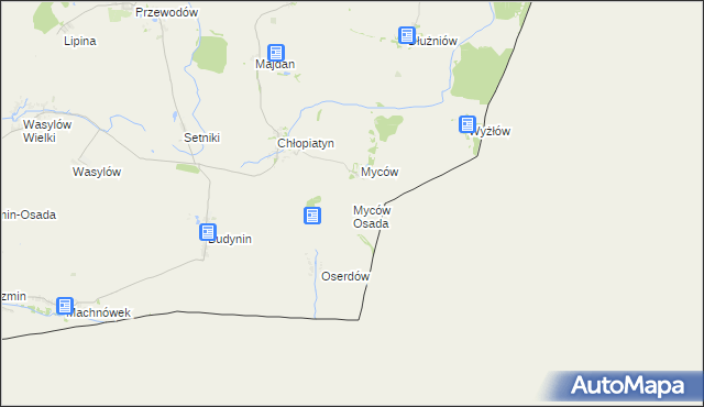 mapa Myców Osada, Myców Osada na mapie Targeo