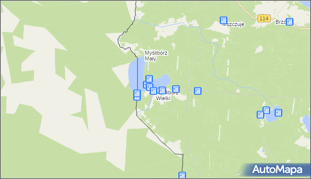 mapa Myślibórz Wielki, Myślibórz Wielki na mapie Targeo