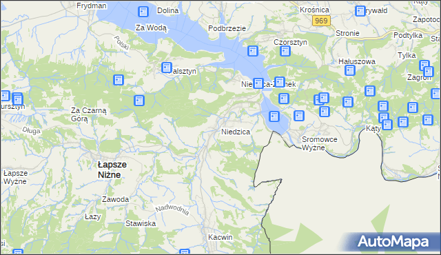 mapa Niedzica, Niedzica na mapie Targeo