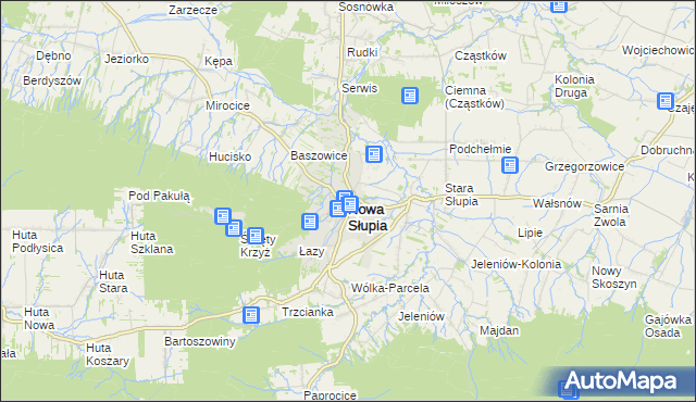 mapa Nowa Słupia, Nowa Słupia na mapie Targeo