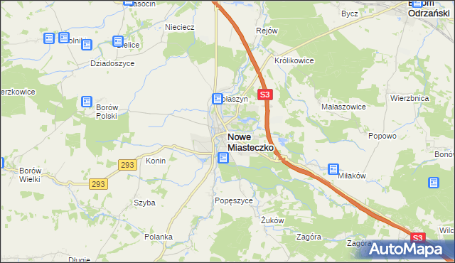 mapa Nowe Miasteczko, Nowe Miasteczko na mapie Targeo