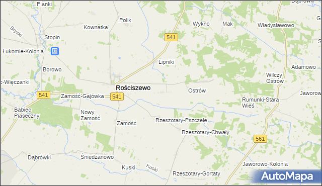 mapa Nowe Rościszewo, Nowe Rościszewo na mapie Targeo