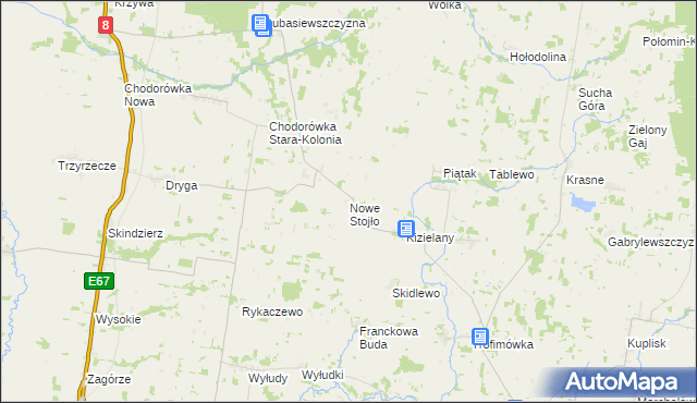 mapa Nowe Stojło, Nowe Stojło na mapie Targeo
