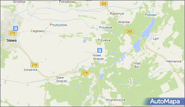 mapa Nowe Strącze, Nowe Strącze na mapie Targeo