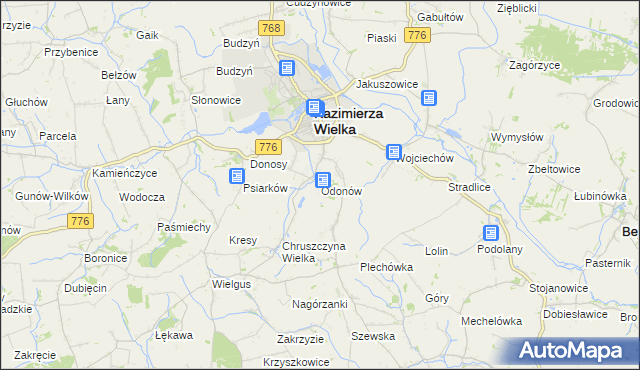 mapa Odonów, Odonów na mapie Targeo