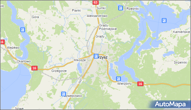 mapa Orzysz, Orzysz na mapie Targeo