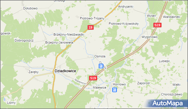 mapa Osmola, Osmola na mapie Targeo