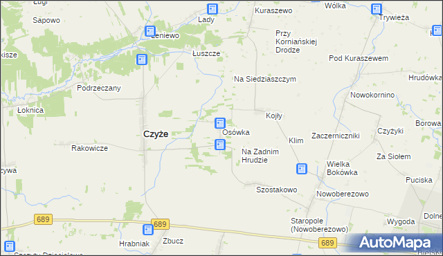 mapa Osówka gmina Czyże, Osówka gmina Czyże na mapie Targeo