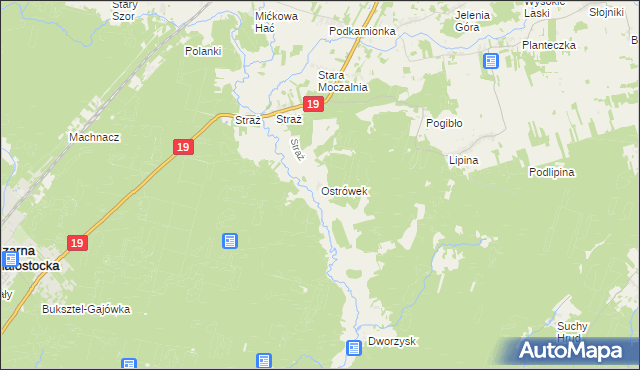 mapa Ostrówek gmina Sokółka, Ostrówek gmina Sokółka na mapie Targeo