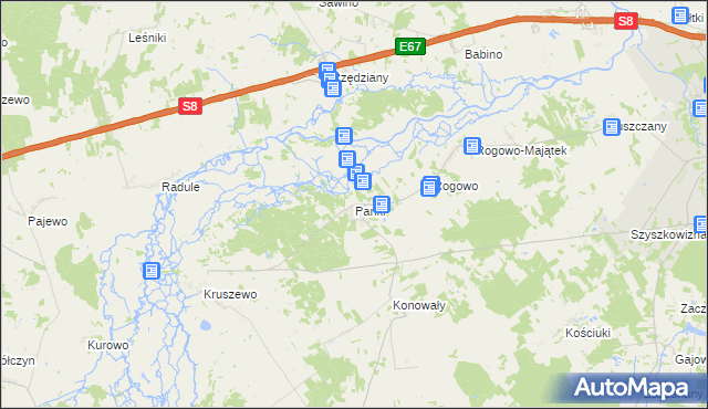 mapa Pańki gmina Choroszcz, Pańki gmina Choroszcz na mapie Targeo