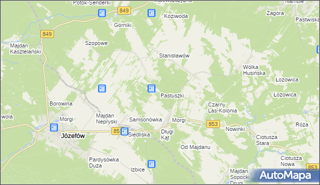 mapa Pastuszki, Pastuszki na mapie Targeo