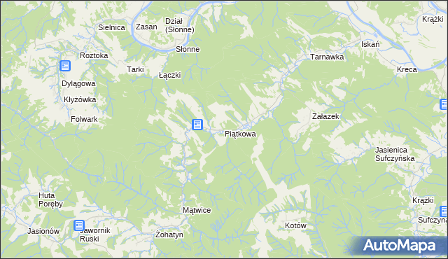mapa Piątkowa gmina Dubiecko, Piątkowa gmina Dubiecko na mapie Targeo