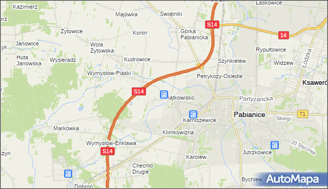 mapa Piątkowisko, Piątkowisko na mapie Targeo