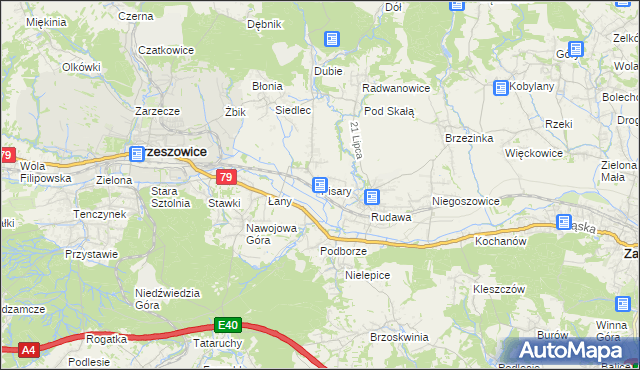 mapa Pisary gmina Zabierzów, Pisary gmina Zabierzów na mapie Targeo