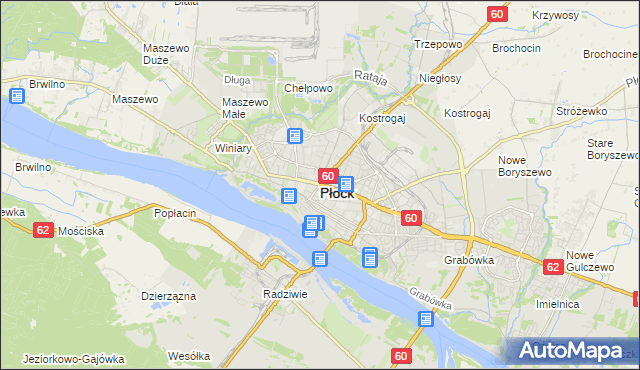 mapa Płock, Płock na mapie Targeo