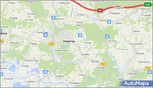 mapa Poręba Żegoty, Poręba Żegoty na mapie Targeo