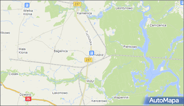 mapa Pruszcz gmina Gostycyn, Pruszcz gmina Gostycyn na mapie Targeo