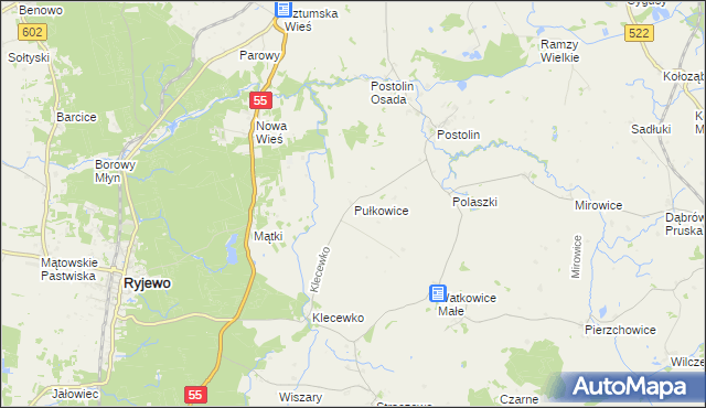 mapa Pułkowice, Pułkowice na mapie Targeo
