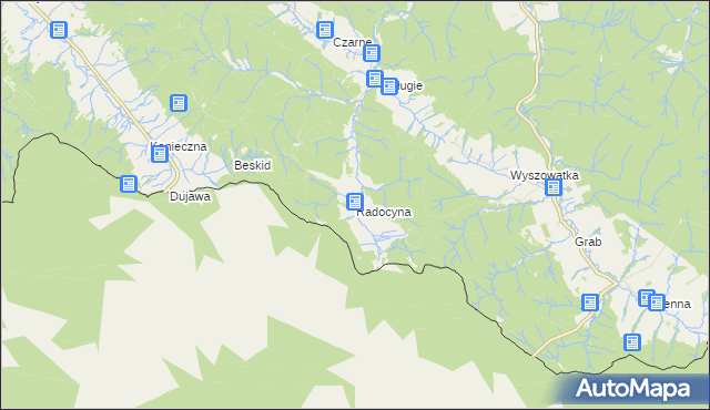 mapa Radocyna, Radocyna na mapie Targeo