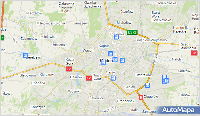 mapa Radomia, Radom na mapie Targeo