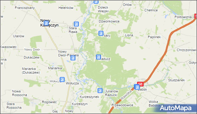 mapa Raducz, Raducz na mapie Targeo