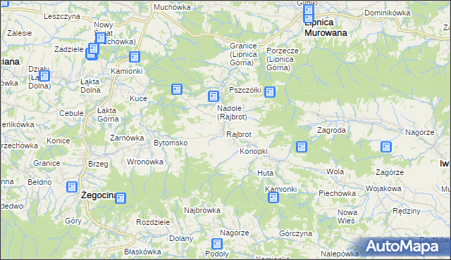 mapa Rajbrot, Rajbrot na mapie Targeo