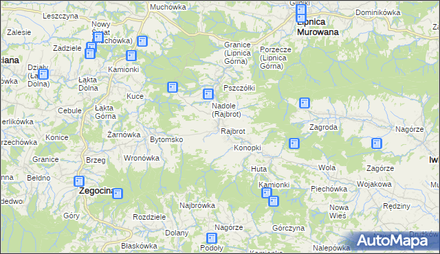 mapa Rajbrot, Rajbrot na mapie Targeo