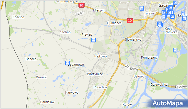mapa Rajkowo, Rajkowo na mapie Targeo