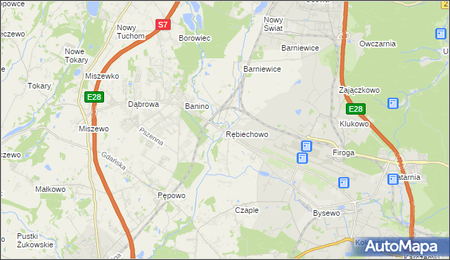 mapa Rębiechowo, Rębiechowo na mapie Targeo