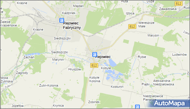 mapa Rejowiec powiat chełmski, Rejowiec powiat chełmski na mapie Targeo