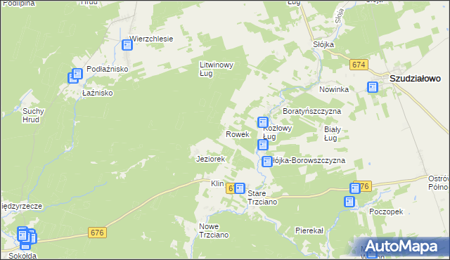 mapa Rowek, Rowek na mapie Targeo