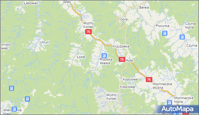 mapa Roztoka Wielka, Roztoka Wielka na mapie Targeo