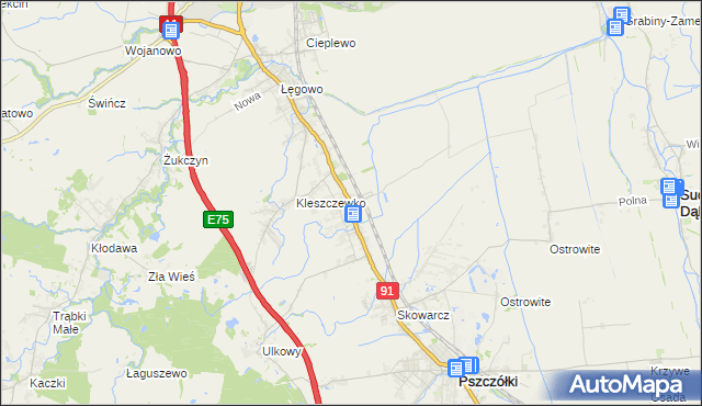 mapa Różyny, Różyny na mapie Targeo