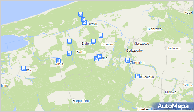 mapa Sasino, Sasino na mapie Targeo