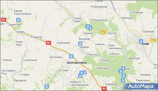 mapa Sąspów, Sąspów na mapie Targeo
