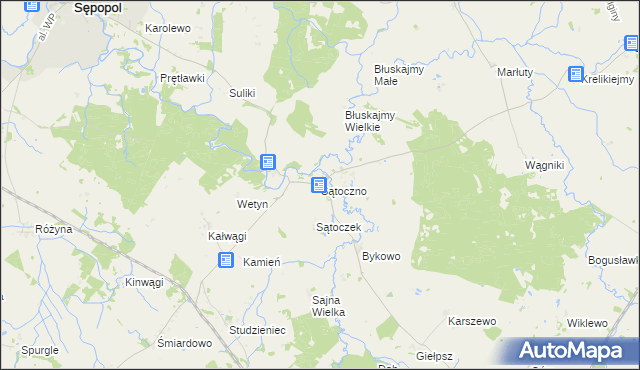 mapa Sątoczno gmina Korsze, Sątoczno gmina Korsze na mapie Targeo