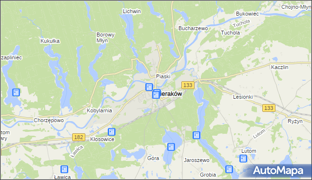 mapa Sieraków powiat międzychodzki, Sieraków powiat międzychodzki na mapie Targeo