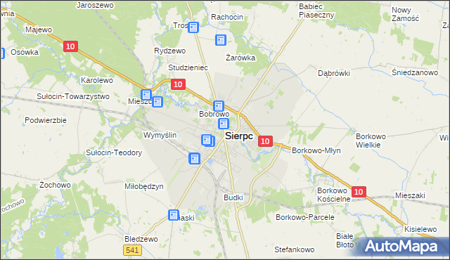 mapa Sierpc, Sierpc na mapie Targeo