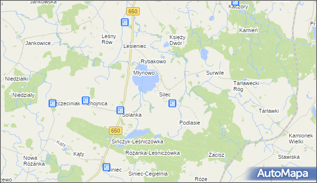 mapa Silec, Silec na mapie Targeo