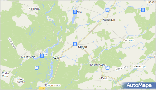 mapa Skąpe powiat świebodziński, Skąpe powiat świebodziński na mapie Targeo