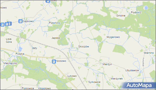 mapa Skoczów gmina Dygowo, Skoczów gmina Dygowo na mapie Targeo