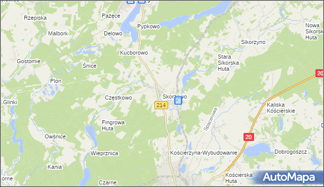 mapa Skorzewo, Skorzewo na mapie Targeo