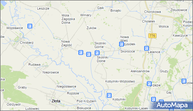 mapa Skotniki Dolne, Skotniki Dolne na mapie Targeo