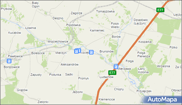 mapa Słaboszowice, Słaboszowice na mapie Targeo