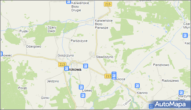 mapa Sławoszyno, Sławoszyno na mapie Targeo