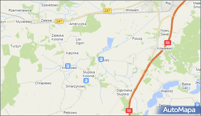 mapa Słupy gmina Szubin, Słupy gmina Szubin na mapie Targeo