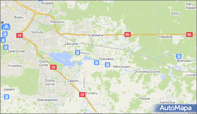 mapa Sobolewo gmina Supraśl, Sobolewo gmina Supraśl na mapie Targeo