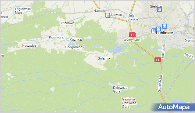 mapa Solarnia gmina Pawonków, Solarnia gmina Pawonków na mapie Targeo