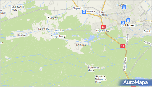 mapa Solarnia gmina Pawonków, Solarnia gmina Pawonków na mapie Targeo