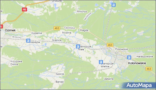 mapa Staniszcze Małe, Staniszcze Małe na mapie Targeo